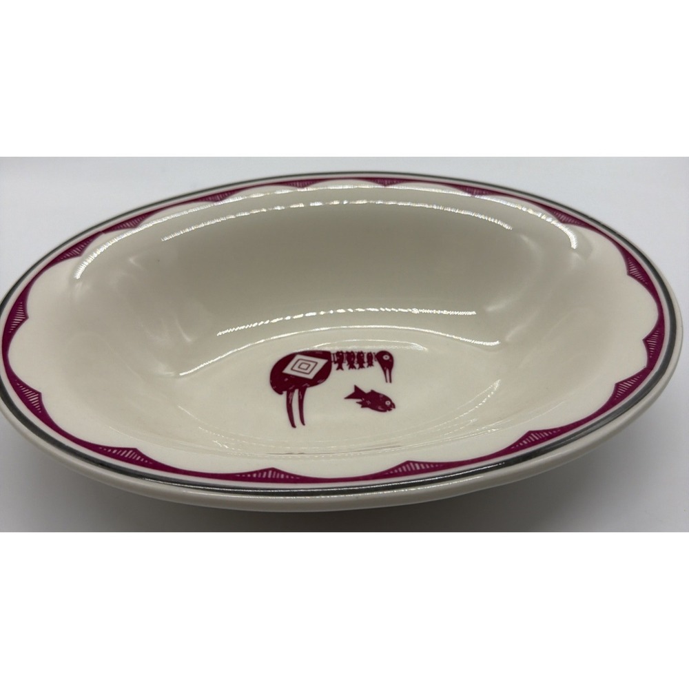 Pipestone Ancient Mimbreno Red Oval Vegetable Bowl Santa Fe Dining 9.75"